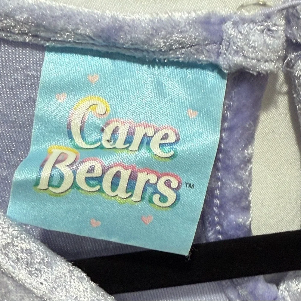 Vintage 2004 Care Bears Purple Velvet‎ Nightgown Dress Kids Size 10 Rainbow Gift